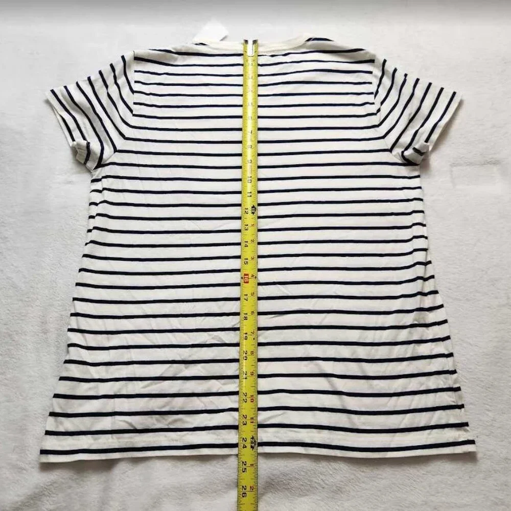 New women's J Crew Factory beaded sequin lobster striped Collector tee - Picture 7 of 9